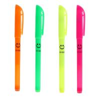 Ручка гелевая 0,5мм черная корпус Флуорецентный МИКС Улыбайся 