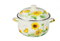 Кастрюля эмалированная Подсолнухи 22см, 3,6л, индукция VETTA 
