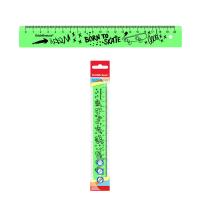 Линейка 20см дизайн ErichKrause Scooter Master полупрозр зеленая европодвес 