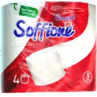Туалетная бумага Soffione Smart 3 слоя белая 4шт 