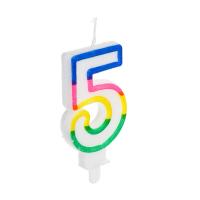 Свеча для торта Капитан Весельчак в форме цифры с подставкой 5 