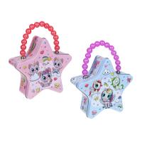 Шкатулка в форме звездочки, с ручкой-бусинками, жесть, 14х16х4см 