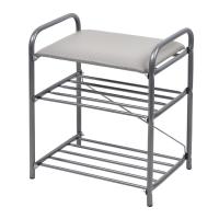 Банкетка метал 2 полки 390х300мм Б1-1/МС светло-серый/матовый серый 