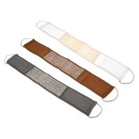 Мочалка лента банная с ручками ЮL с эффектом пилинга лён хлопок поролон 68х10см 3 цвета 