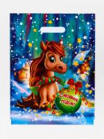 Пакет Лошадка полиэтиленовый с вырубной ручкой 31х40см 60 мкм 