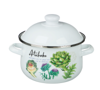 Кастрюля эмалированная 18см, 2,0л, индукция Артишок VETTA 