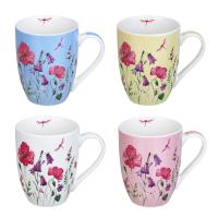 Кружка фарфор Соцветие 4 цвета 350мл 