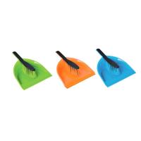 Щётка-сметка+совок с бортиком Клип AZUR 32*22*7см цвет микс 