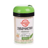 Зубочистки деревянные, с ментолом 200шт 