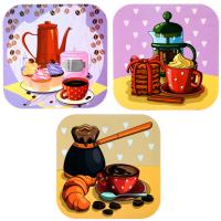 Подставка под горячее 18x18см, дерево, 3 дизайна 