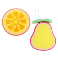 Мочалка детская в виде апельсина 12х3см/груши 14х12х3см, 2 дизайна 