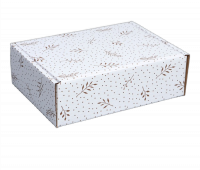 Коробка сборная Веточки белый 27х21х9см 