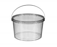 Ведро с крышкой, 2л d=17,3см прозрачное 100шт/уп 