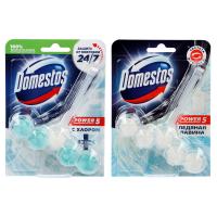 Блок для очищения унитаза DOMESTOS Power с хлором/ледяная лавина 55г 