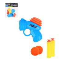 Пистолет Мегапушка ИГРОЛЕНД стреляет мягкими патронами РР 17х15,5х5,5 2 цвета 