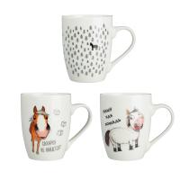 Кружка фарфор MILLIMI Ассорти 340мл 3 дизайна 