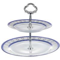 Фруктовница 2-х ярусная Guterwahl Венера тания декор серебро d=18см d=23см 