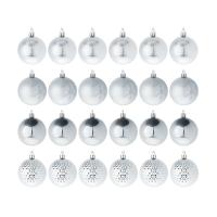 Набор шаров СНОУ БУМ 6см 24шт пластик глиттер 