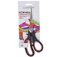 Ножницы офисные ClipStudio 19см, двуцветные пласт.ручки, на карточке 