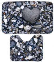 Набор ковриков для ванны и туалета 2шт 40х50, 50х80см Галька 