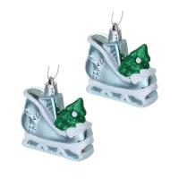 Набор декоративных украшений СНОУ БУМ Дед Мороз 2шт 4x3x9см пластик 