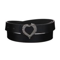 Ремень женский ПУ металл ширина 2,3см длина 95/105см черный 