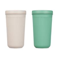 Стакан пластиковый с закручивающейся крышкой пластик 2 цвета 400мл 