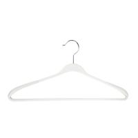 Вешалка с перекладиной широкие плечики VETTA 43х21,5х3см пластик с покрытием Soft-touch белая 