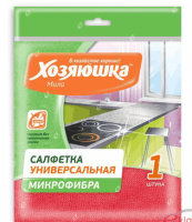 Салфетка для ежедневной уборки ХОЗЯЮШКА Мила унив микрофибра 30х30см 1шт 