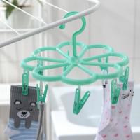 Сушилка для белья подвесная Цветок 8 прищепок 23х23см цвет мятный 