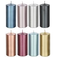 Свеча столбик 5х12 см, лакированный, парафин,  8 цветов 