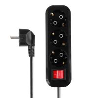 Удлинитель бытовой ЕРМАК ПРОФИ 10м с кнопкой 3 гнезда с заземлен сеч кабеля 1,5мм евро 