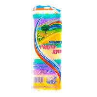 Мочалка для тела Чистон Радуга-Дуга с ручками вязаная многоцветная 42х14см 