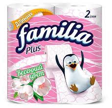 Туалетная бумага Familia Plus Весенний цвет 2 слоя 4 рулона 