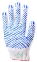 Перчатки ЛЕТО х/б с ПВХ "Стандарт" точка БЕЛЫЕ 500/10/ 