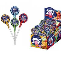 JUICY JOY Карамель на палочке с жевательной резинкой 17 г.		 