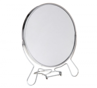 Зеркало настольное двустороннее с увеличением, сталь, стекло, диаметр 14,5см ЮНИLOOK 