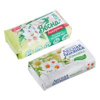 Мыло туалетное Лесная Полянка Ромашка/Весна Жасмин и зелёный чай,к/у 90г 