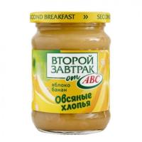 Десерт фруктовый АВС 250г Яблоко банан с овсянными хлопьями 