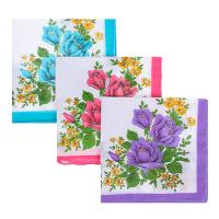 Набор женских носовых платков, хлопок, 28х28 см 