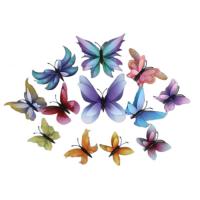 Магнит пластик Бабочки градиентные 2D набор 12шт 