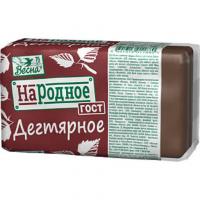 Мыло твердое лечебное ВЕСНА Народное Дегтярное, 140 г 
