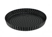 Форма для выпечки перфорированная 24x2,5см, съемное дно, угл.сталь, антипригарное покрытие VETTA 