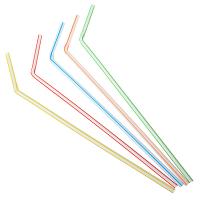 Трубочки для напитков 50шт, 240x5мм, "Праздничные", цветные 