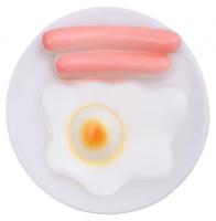 Игрушка пищащая Завтрак для собак, 13,5см, на белой тарелке 