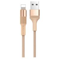 Кабель Borofone BX21 Lightning - USB 2.4 А 1м тканевая оплётка золотистый 