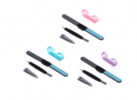 Набор маникюрный 4пр книпсер, щетка, триммер с пушером, пилка полировочная ЮниLook 