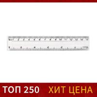 Линейка 15см пластик прозрачная 