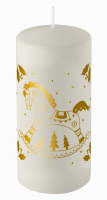 Свеча столб Kukina Raffinata Символ года с накаткой микс 10х5см 