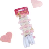 Резинка для волос Арина набор 8 шт бантики 4см белый 